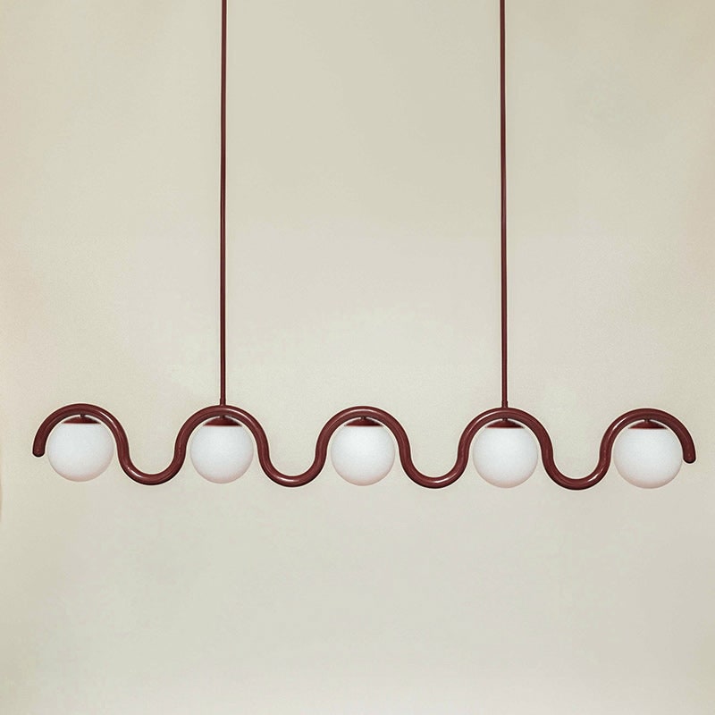 Linear Red and Silver Chandelier Modern Home Lighting - Image 46