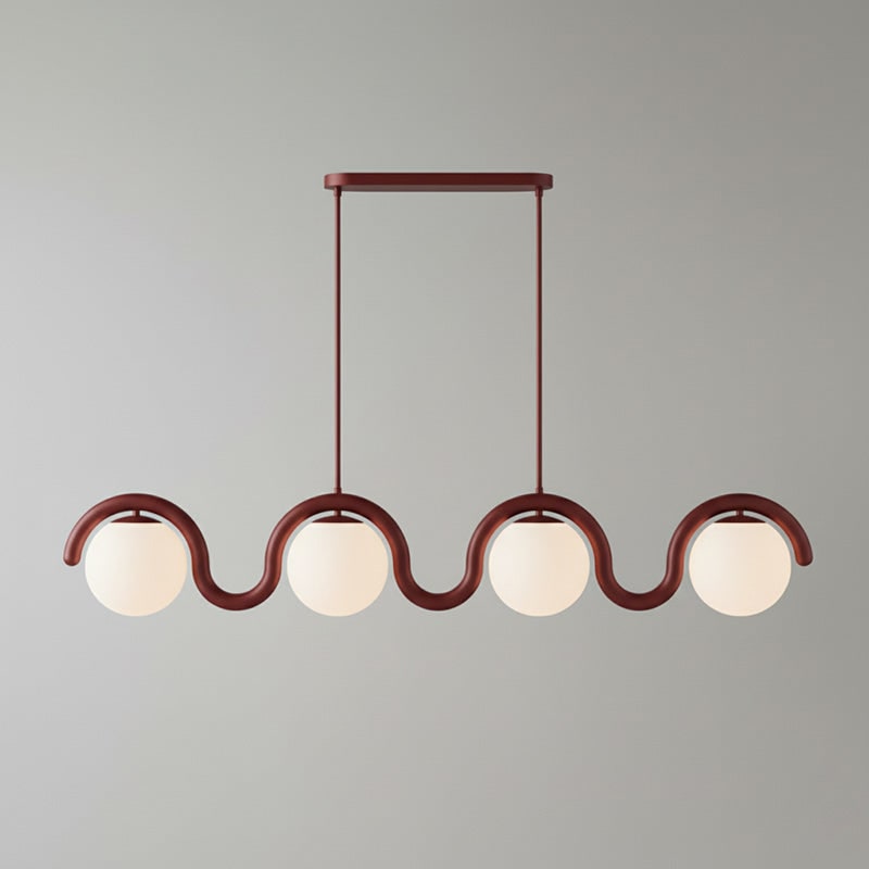 Linear Red and Silver Chandelier Modern Home Lighting - Image 49