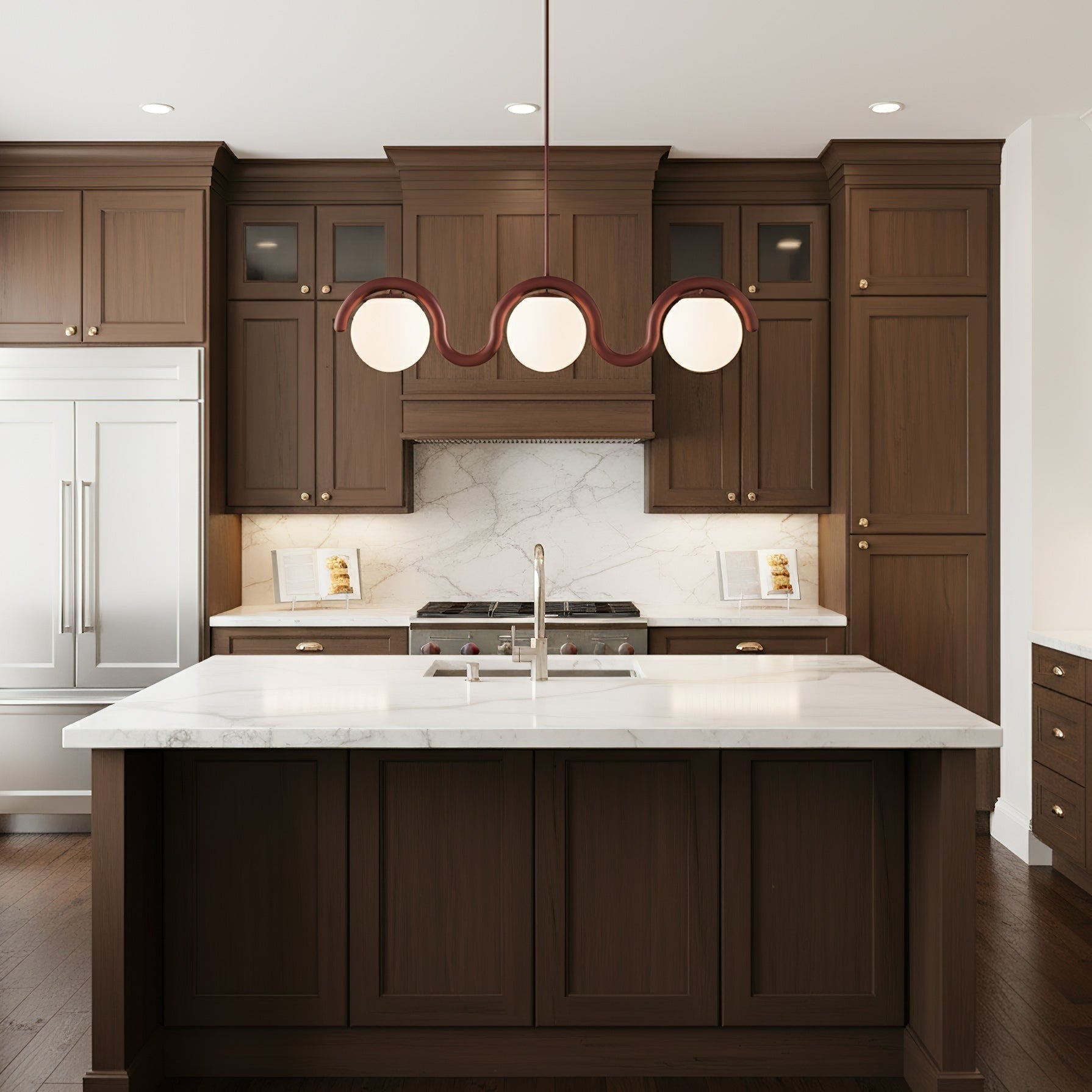 Linear Red and Silver Chandelier Modern Home Lighting - Image 73