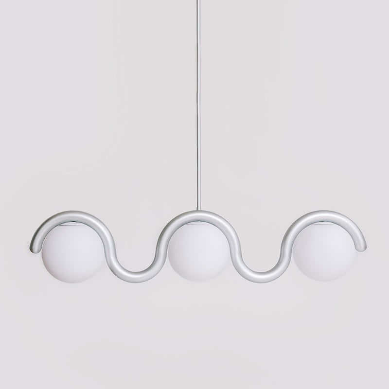 Linear Red and Silver Chandelier Modern Home Lighting - Image 9