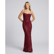 Maxi Dress Floral Appliqué and Lace-Up Back - Image 13