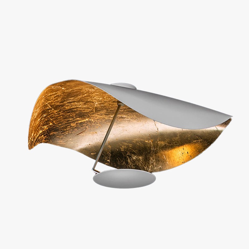 Modern Black Pendant Light Gold Leaf Accent Living Room - Image 1