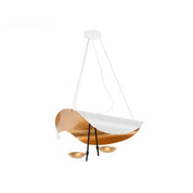 Modern Black Pendant Light Gold Leaf Accent Living Room - Image 24