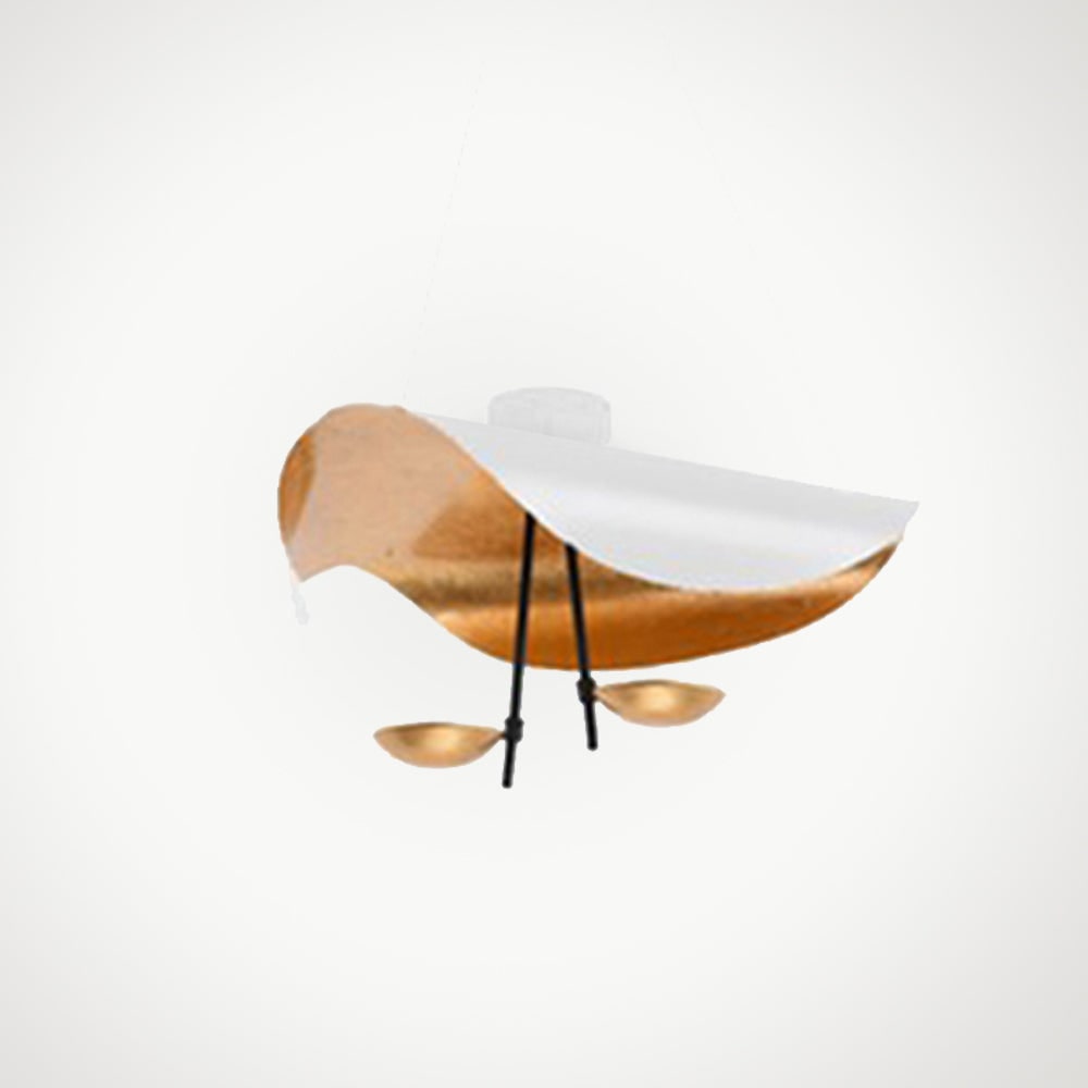 Modern Black Pendant Light Gold Leaf Accent Living Room - Image 25
