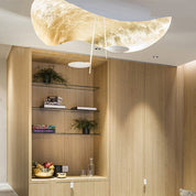 Modern Black Pendant Light Gold Leaf Accent Living Room - Image 6