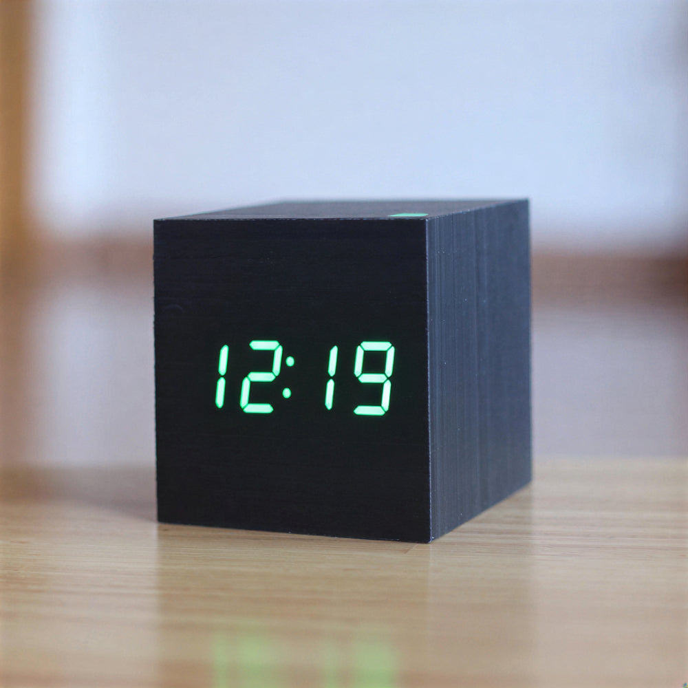 Modern Digital Wood Alarm Clock LED Display