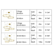 Modern Pendant Light Black and Gold Metal Rings Living Room - Image 11