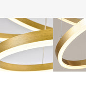 Modern Pendant Light Black and Gold Metal Rings Living Room - Image 24
