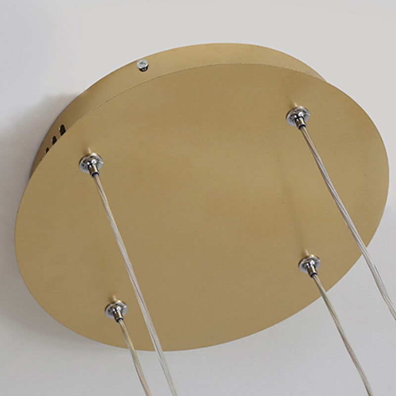 Modern Pendant Light Black and Gold Metal Rings Living Room - Image 25