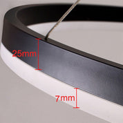 Modern Pendant Light Black and Gold Metal Rings Living Room - Image 26