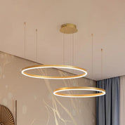 Modern Pendant Light Black and Gold Metal Rings Living Room - Image 30