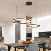 Modern Pendant Light Black and Gold Metal Rings Living Room - Image 31