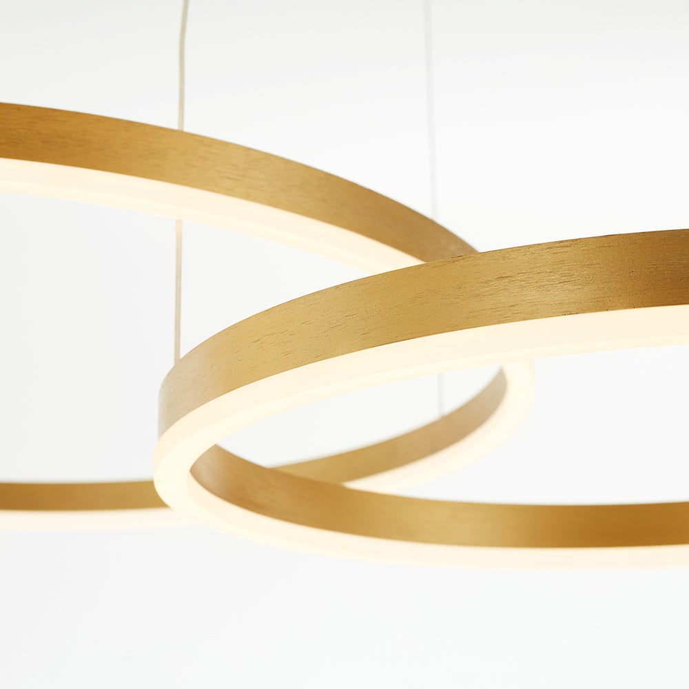 Modern Pendant Light Black and Gold Metal Rings Living Room - Image 41