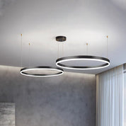 Modern Pendant Light Black and Gold Metal Rings Living Room - Image 43