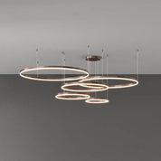 Modern Pendant Light Black and Gold Metal Rings Living Room - Image 54