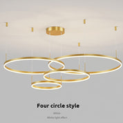 Modern Pendant Light Black and Gold Metal Rings Living Room - Image 9