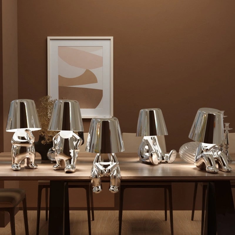 Modern Table Lamp Unique Character Design and Metallic Finish - Image 2