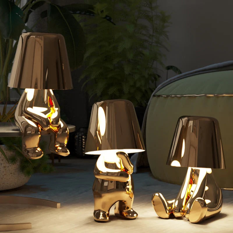Modern Table Lamp Unique Character Design and Metallic Finish - Image 4