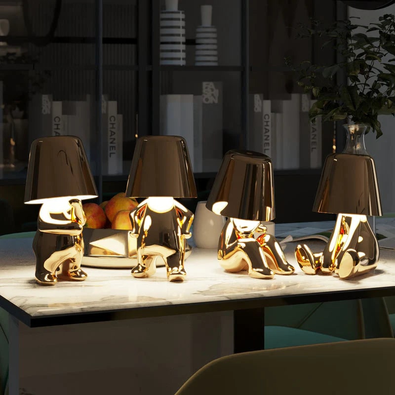 Modern Table Lamp Unique Character Design and Metallic Finish - Image 7