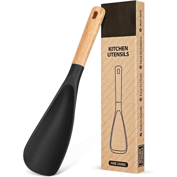 Multifunction Silicone Cooking Spoon Wooden Handle Kitchen - Image 1