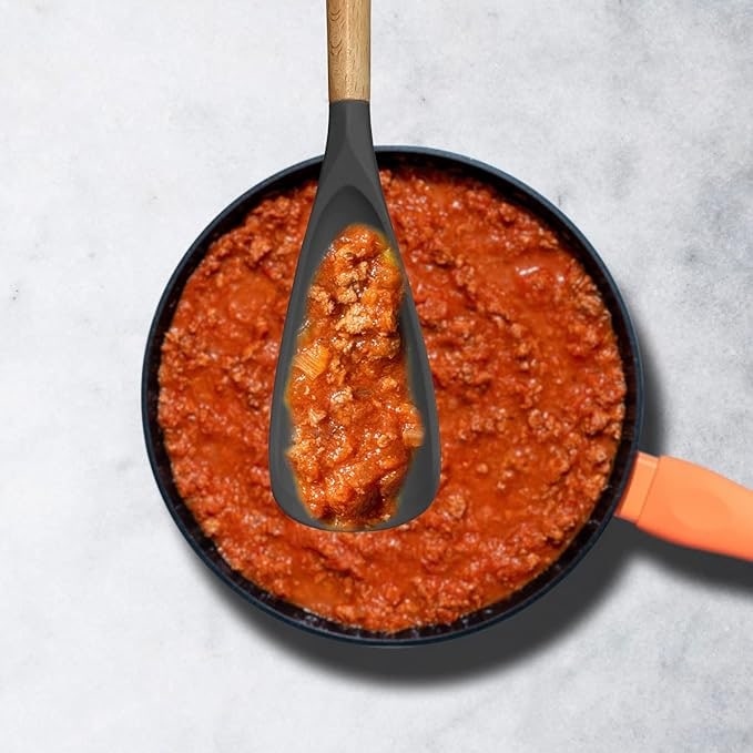 Multifunction Silicone Cooking Spoon Wooden Handle Kitchen - Image 11