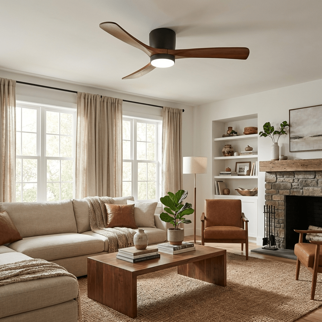 Nordic Wood Ceiling Fan Light Modern Design Home Spaces - Image 2