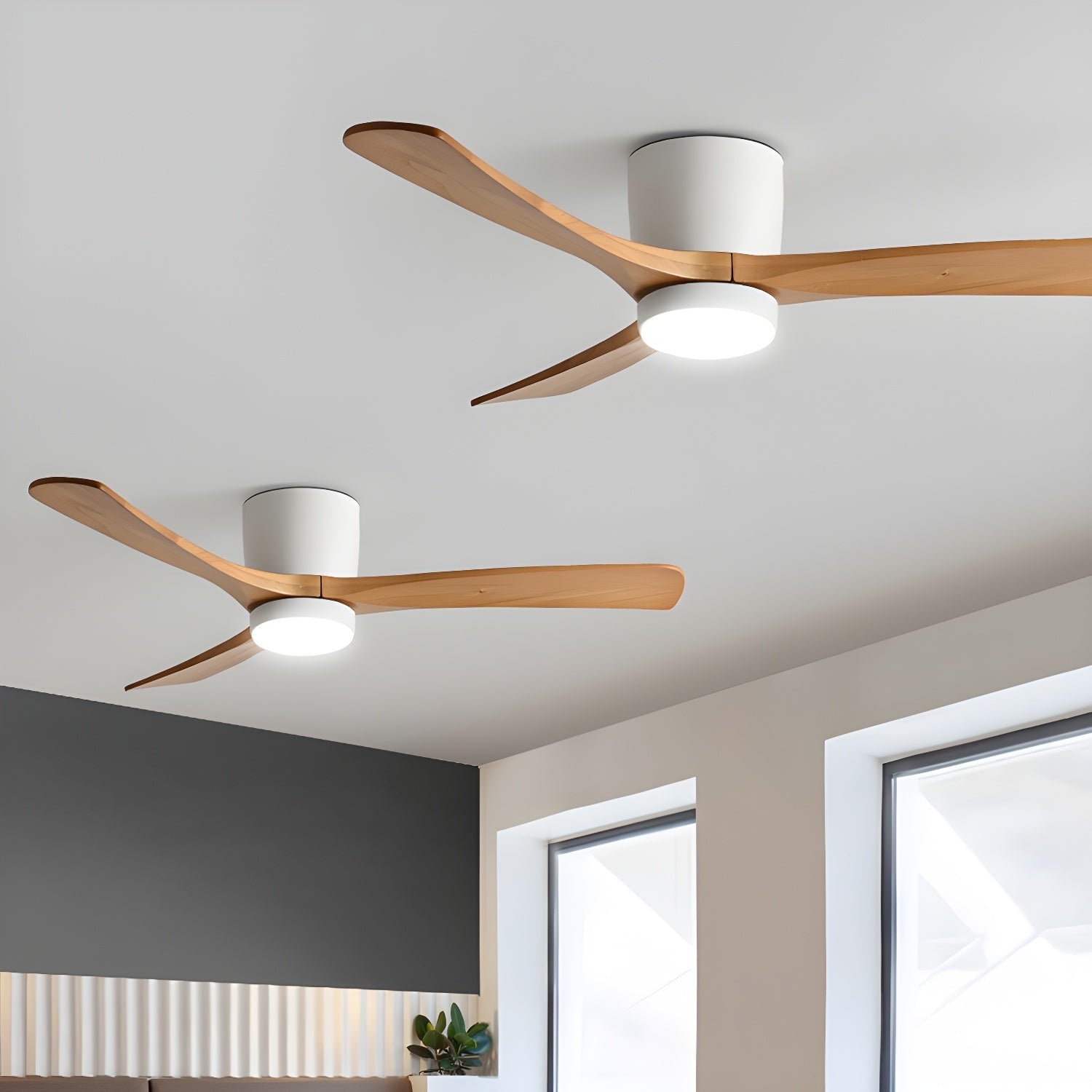 Nordic Wood Ceiling Fan Light Modern Design Home Spaces - Image 31