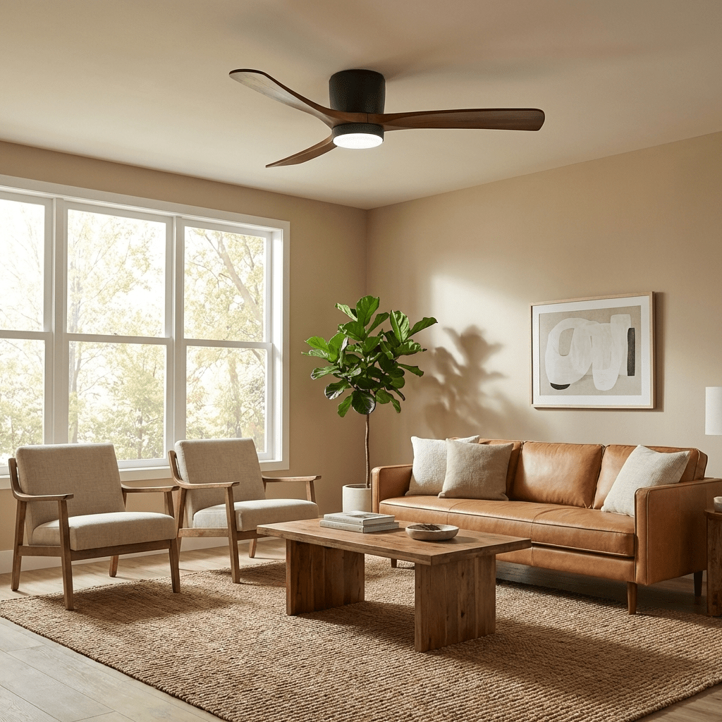 Nordic Wood Ceiling Fan Light Modern Design Living Room - Image 11