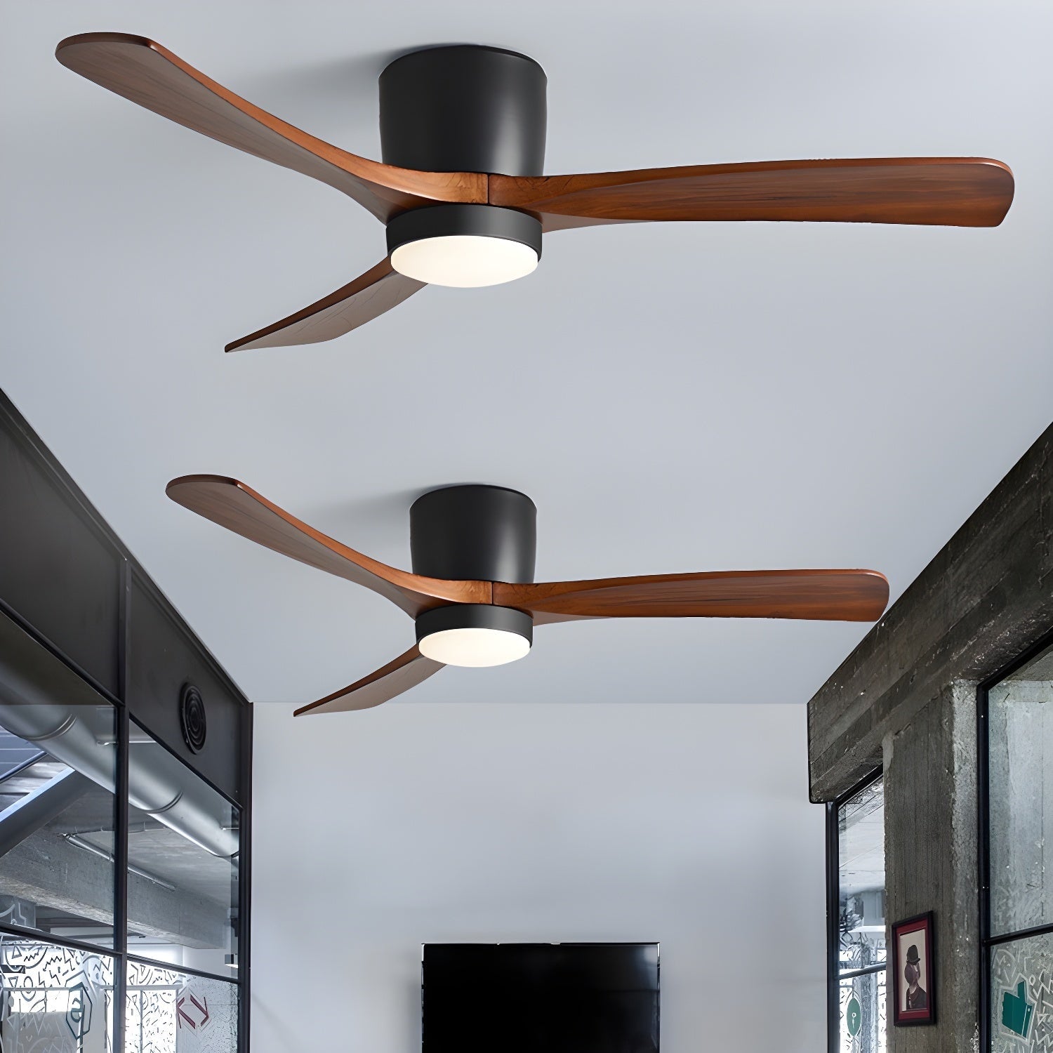Nordic Wood Ceiling Fan Light Modern Design Living Room - Image 21