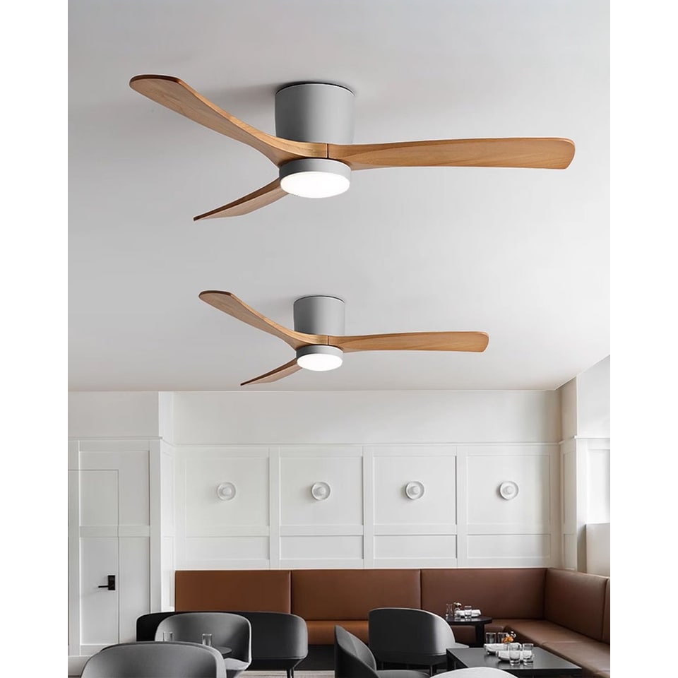 Nordic Wood Ceiling Fan Light Modern Design Living Room - Image 23