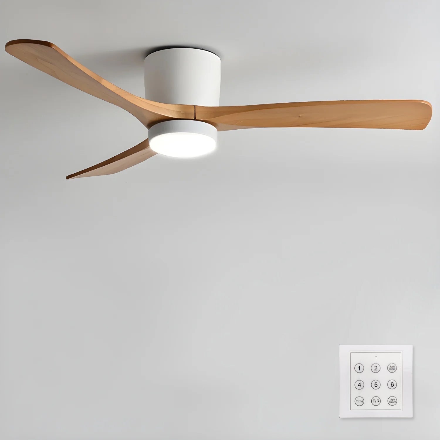 Nordic Wood Ceiling Fan Light Modern Design Living Room - Image 47