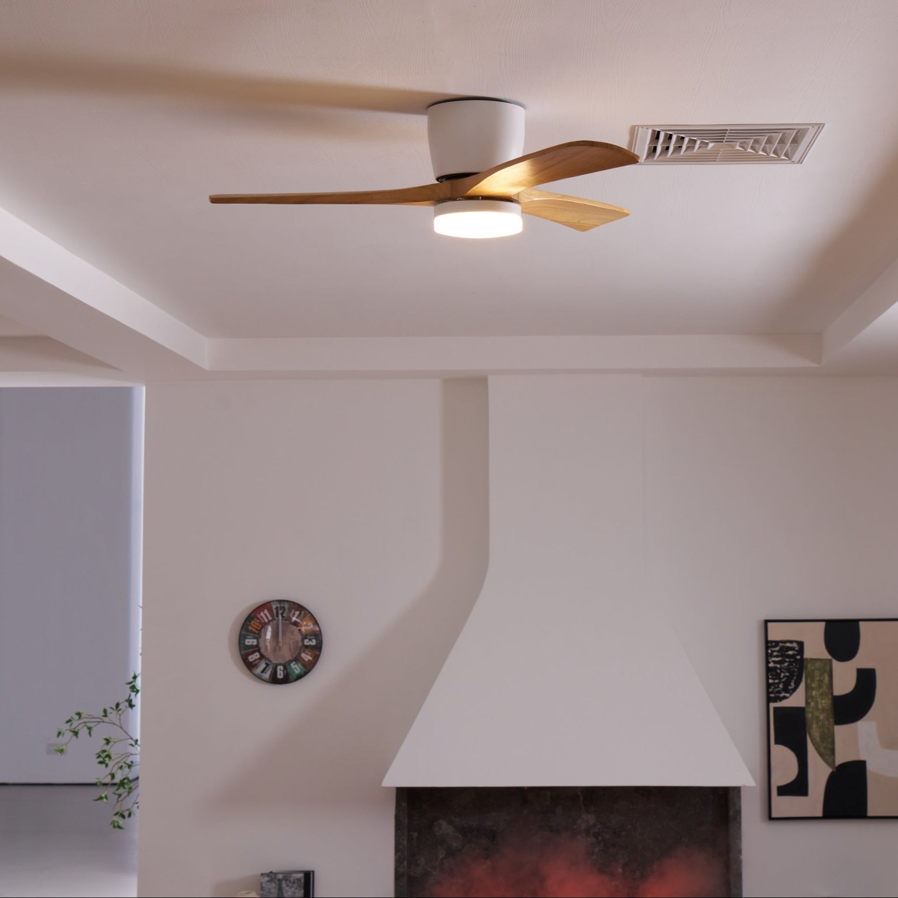 Nordic Wood Ceiling Fan Light Modern Design Living Room - Image 51