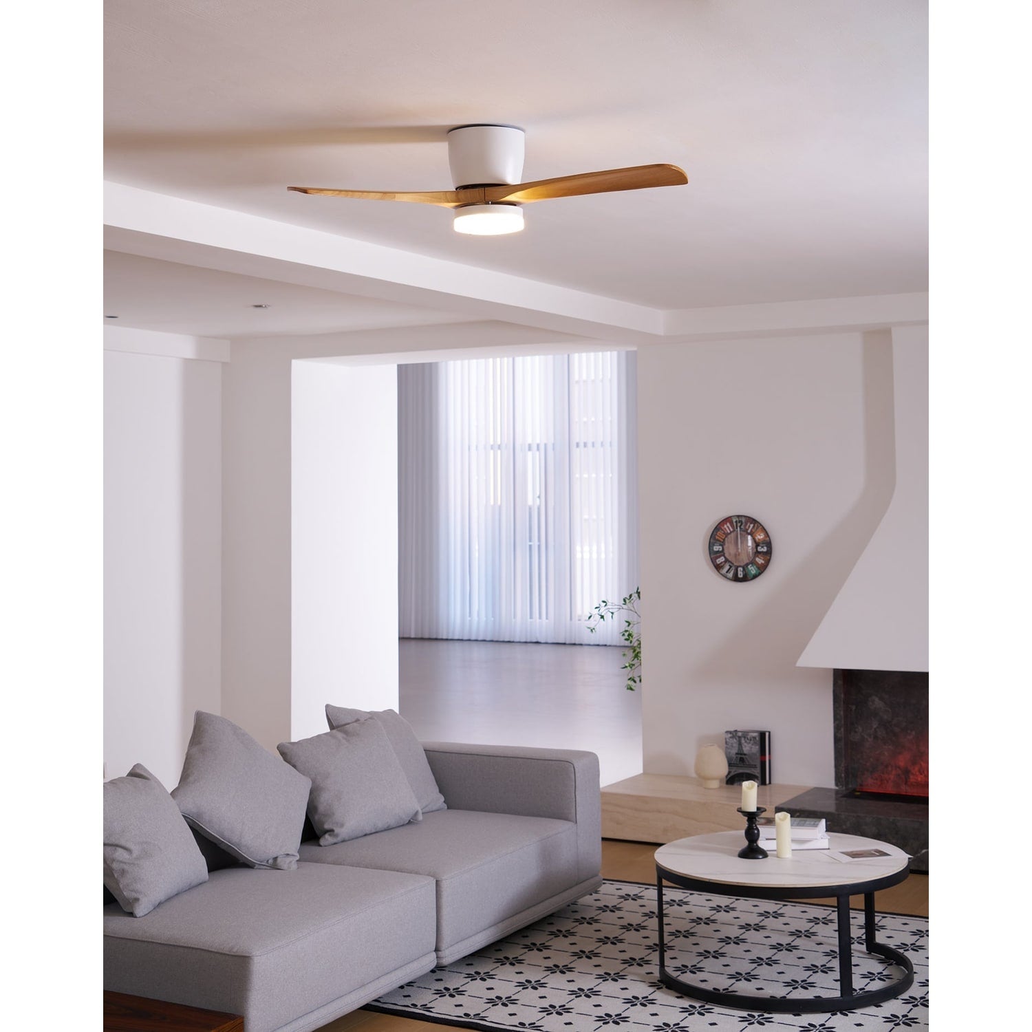 Nordic Wood Ceiling Fan Light Modern Design Living Room - Image 56