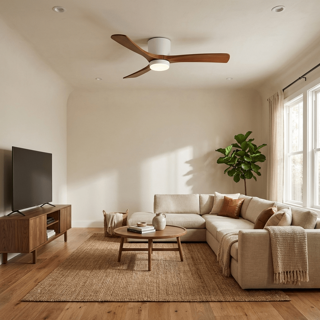 Nordic Wood Ceiling Fan Light Modern Design Living Room - Image 7