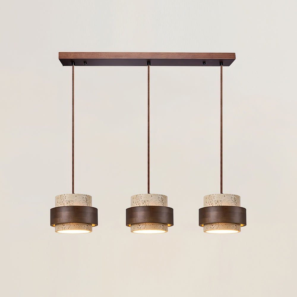 Pendant Light Travertine and Wood Modern - Image 22
