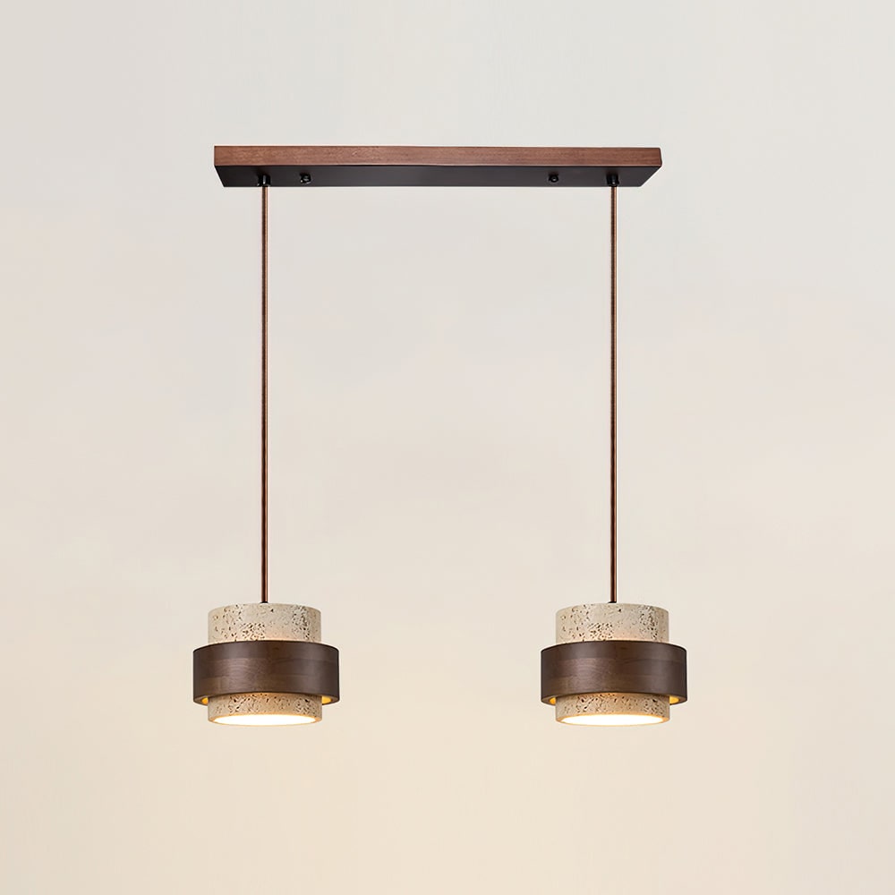 Pendant Light Travertine and Wood Modern - Image 38