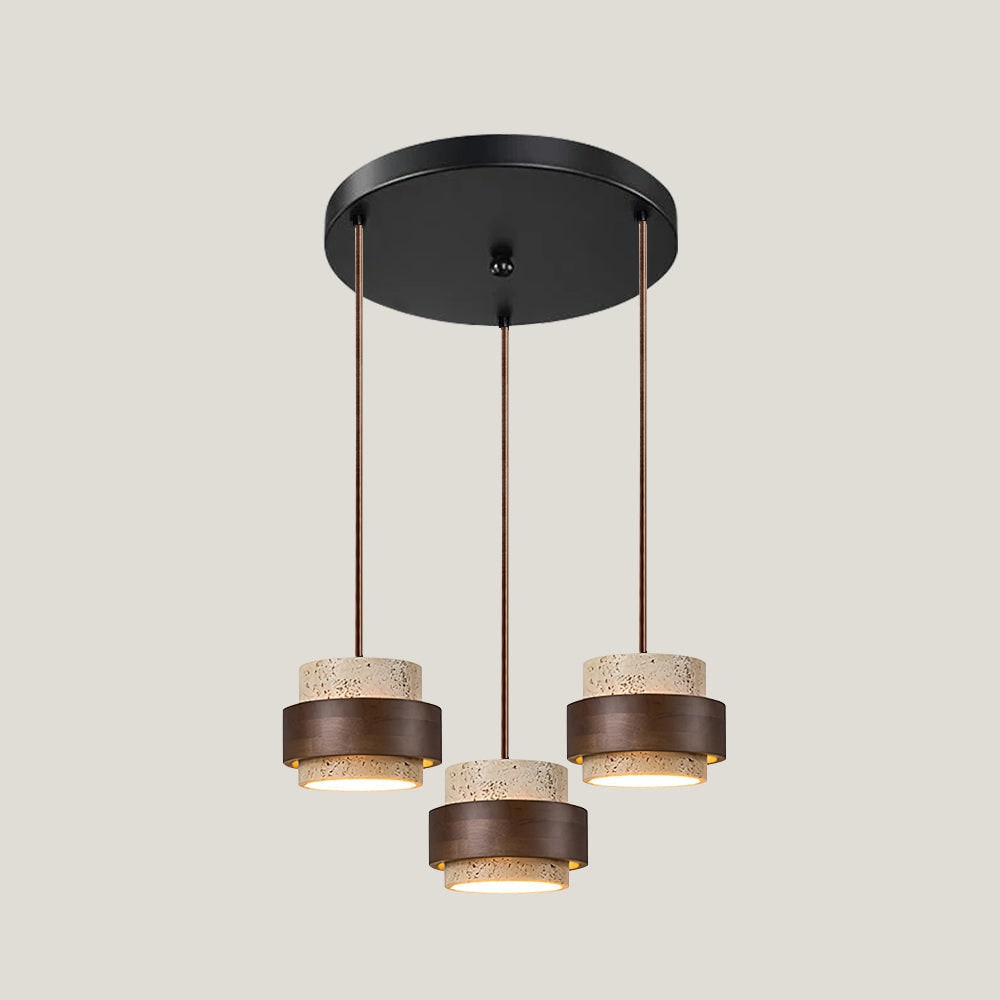 Pendant Light Travertine and Wood Modern - Image 40