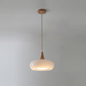 Pendant Light Wood Accent Modern Yellow Glass - Image 21