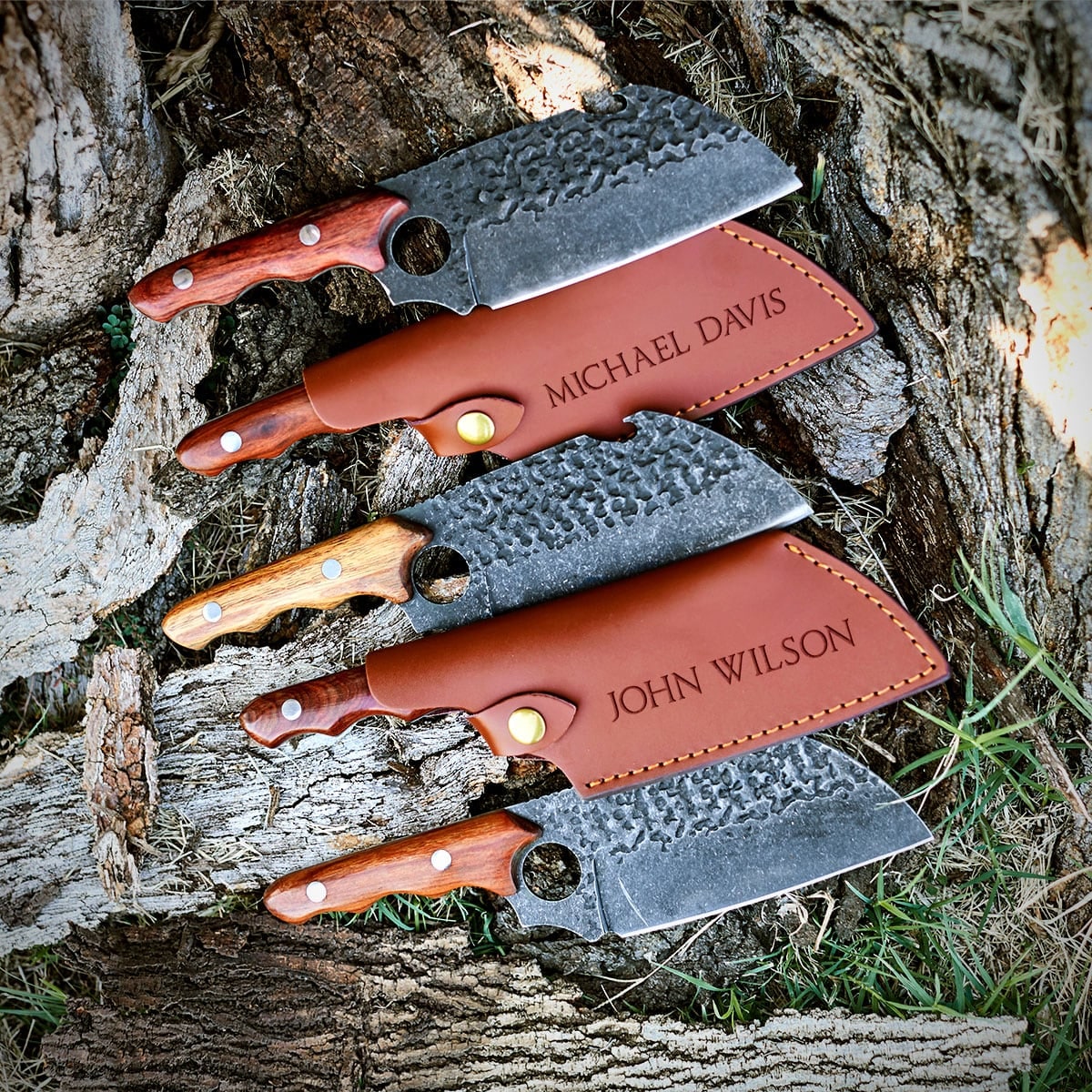 Personalized Meat Cleaver Knife Set Unique Groomsmen Gifts - Image 1