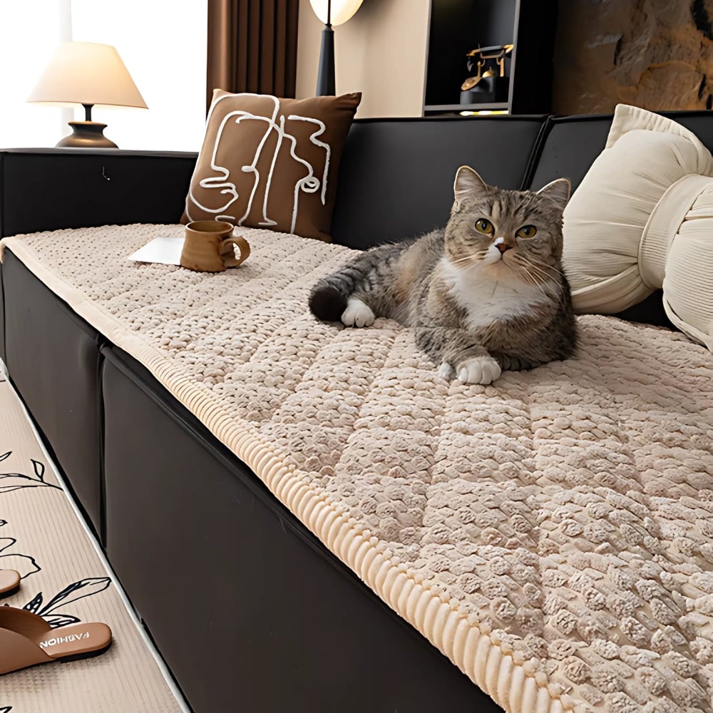 Pet-Friendly Textured Quilted Sofa Cover Easy Cleaning - Image 5