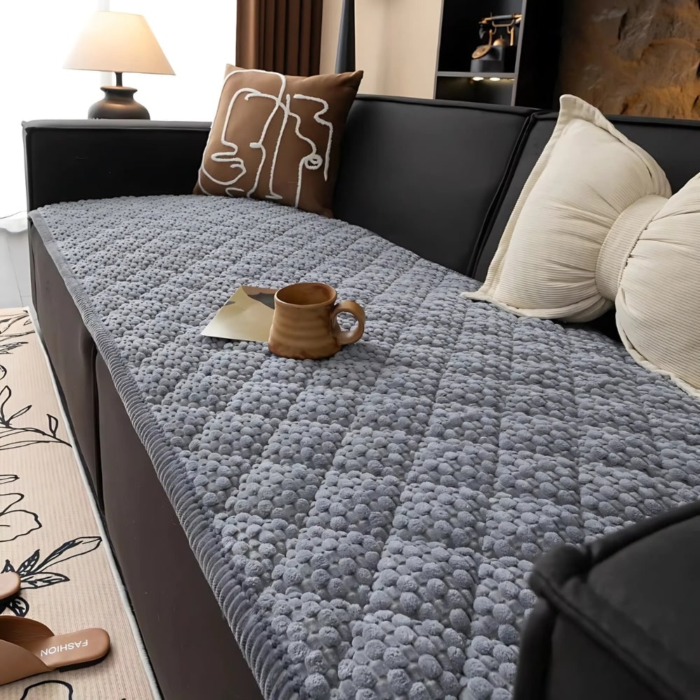 Pet-Friendly Textured Quilted Sofa Cover Easy Cleaning - Image 6