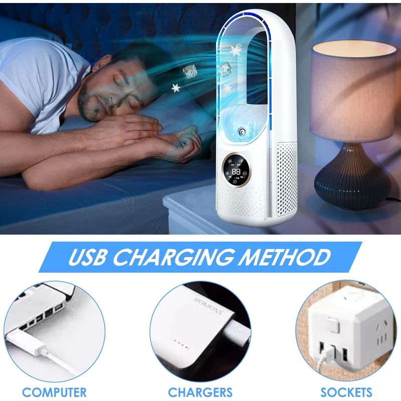 Portable Air Conditioner Humidifier Home and Office Blade-Free Design - Image 5