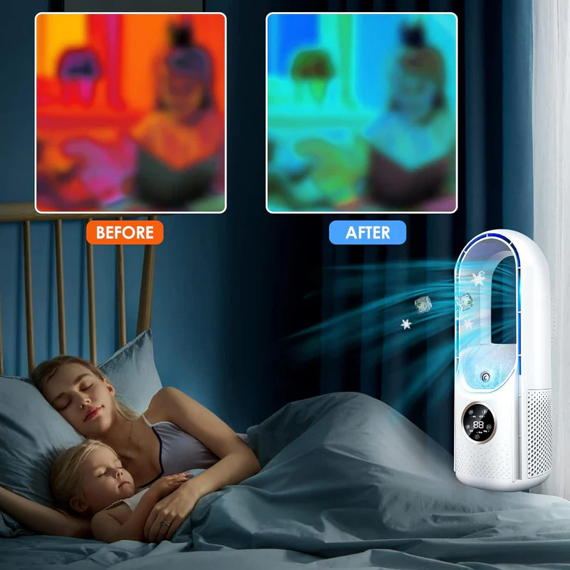Portable Air Conditioner Humidifier Home and Office Blade-Free Design - Image 9