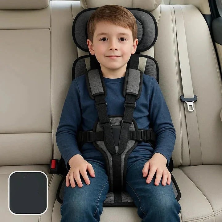 Portable Car Booster Seat 5-Point Harness and Washable Cover - Image 4