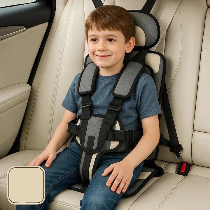 Portable Car Booster Seat 5-Point Harness and Washable Cover - Image 5