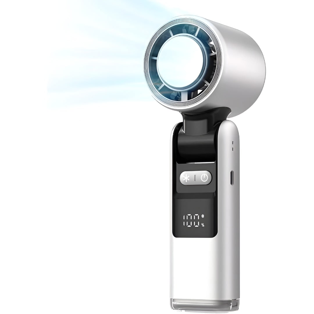 Portable Handheld Fan Digital Display Rechargeable and Compact - Image 2