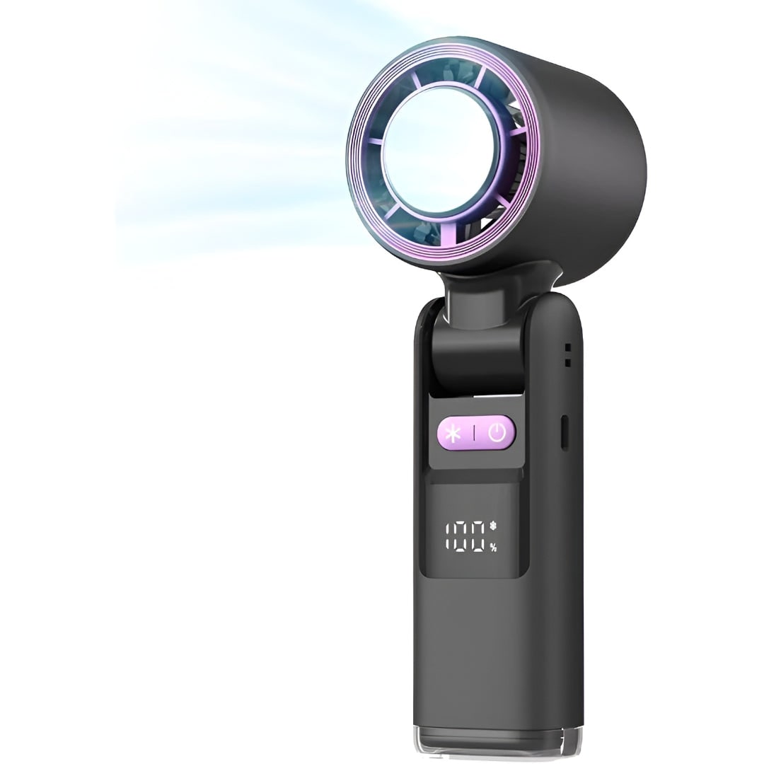 Portable Handheld Fan Digital Display Rechargeable and Compact - Image 3