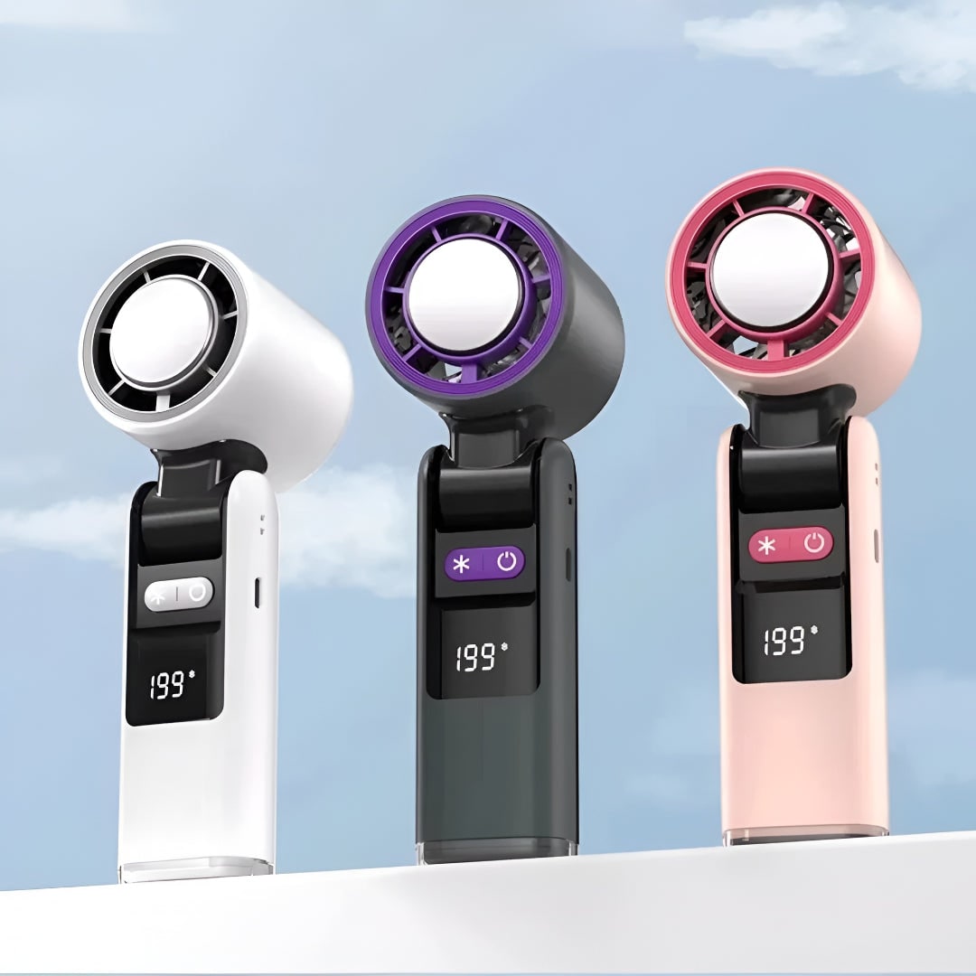 Portable Handheld Fan Digital Display Rechargeable and Compact - Image 6