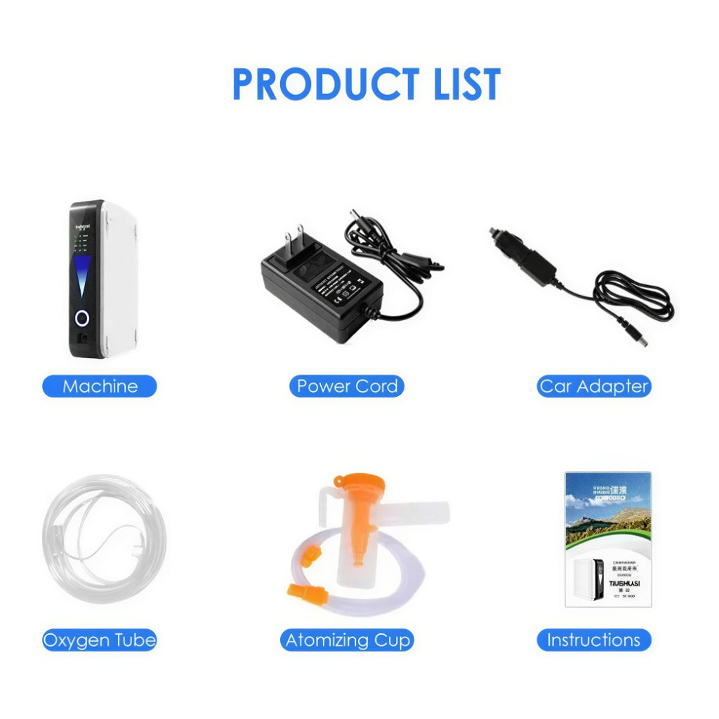 Portable Oxygen Concentrator Adjustable Flow & Quiet Operation