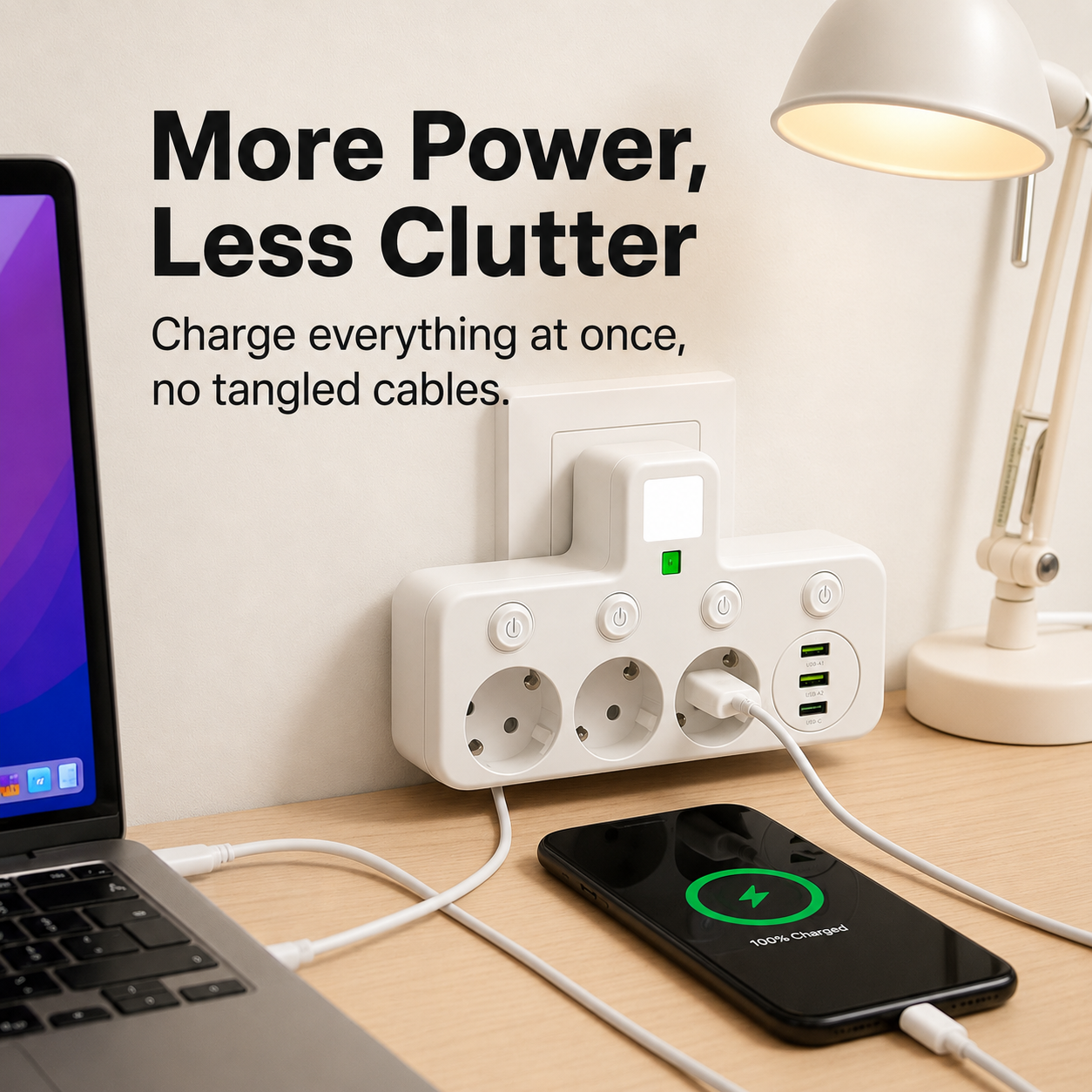 Power Strip Surge Protection and Child Safety Features 3 Outlets - Image 5